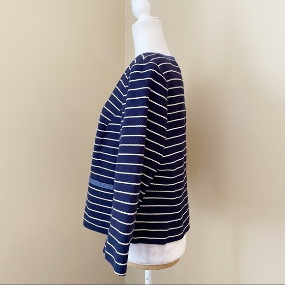 Talbots Navy and White Stripe Jacket - 14 - Picture 2 of 14